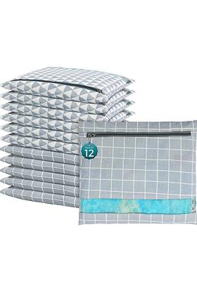 Grey 12 Pcs Regular Single Saree Cover Multi Utility Storage Organisers