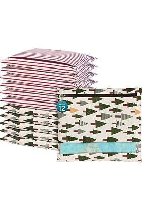 Green 12 Pcs Regular Single Saree Cover Multi Utility Storage Organisers