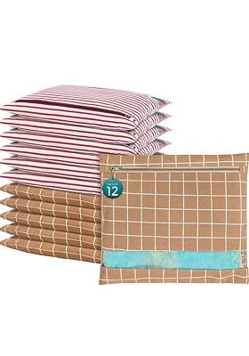 Brown 12 Pcs Regular Single Saree Cover Multi Utility Storage Organisers