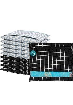 Black 10 Pcs Regular Single Saree Cover Multi Utility Storage Organisers