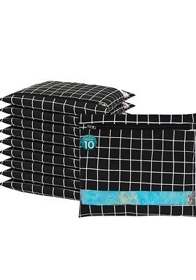 Black 10 Pcs Regular Single Saree Cover Multi Utility Storage Organisers