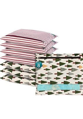 Green 8 Pcs Regular Single Saree Cover Multi Utility Storage Organisers