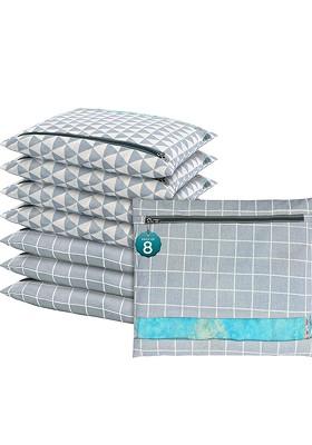 Grey 8 Pcs Regular Single Saree Cover Multi Utility Storage Organisers