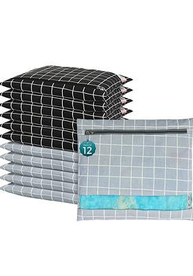 Grey 12 Pcs Regular Single Saree Cover Multi Utility Storage Organisers