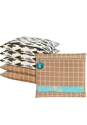 Brown 6 Pcs Regular Single Saree Cover Multi Utility Storage Organisers