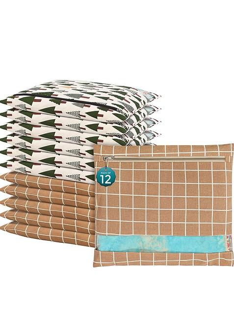 Brown 12 Pcs Regular Single Saree Cover Multi Utility Storage Organisers