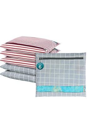 Grey 6 Pcs Regular Single Saree Cover Multi Utility Storage Organisers