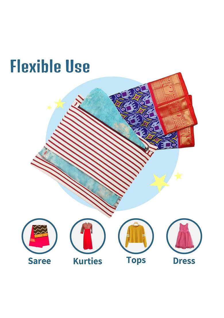 Grey 6 Pcs Regular Single Saree Cover Multi Utility Storage Organisers