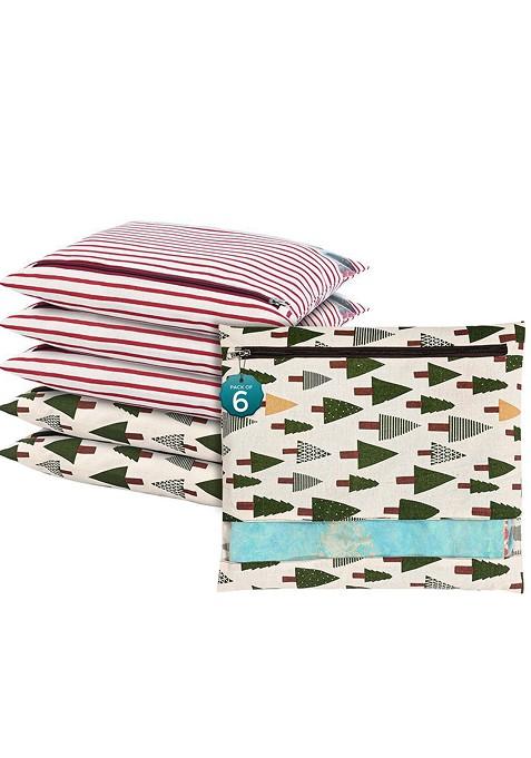 Green 6 Pcs Regular Single Saree Cover Multi Utility Storage Organisers