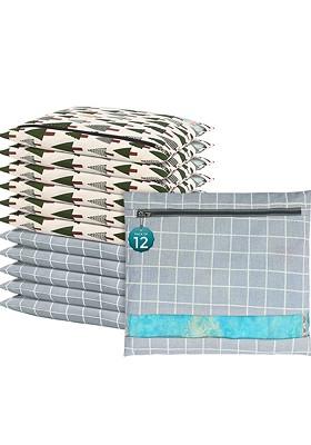 Grey 12 Pcs Regular Single Saree Cover Multi Utility Storage Organisers