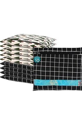 Black 10 Pcs Regular Single Saree Cover Multi Utility Storage Organisers