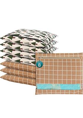 Brown 8 Pcs Regular Single Saree Cover Multi Utility Storage Organisers