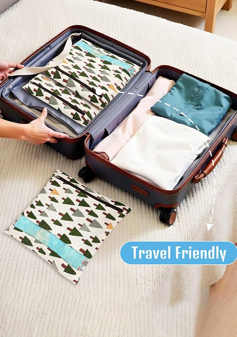 Green 18 Pcs Regular Single Saree Cover Multi Utility Storage Organisers