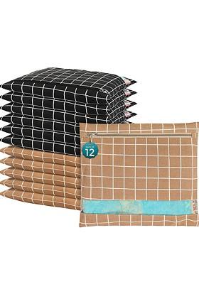 Brown 12 Pcs Regular Single Saree Cover Multi Utility Storage Organisers