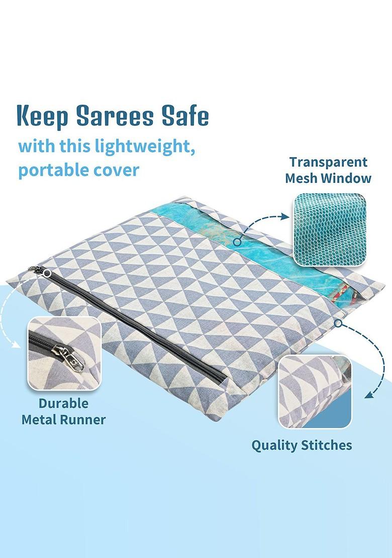 Grey 6 Pcs Regular Single Saree Cover Multi Utility Storage Organisers