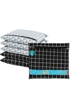 Black 6 Pcs Regular Single Saree Cover Multi Utility Storage Organisers