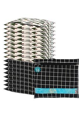Black 18 Pcs Regular Single Saree Cover Multi Utility Storage Organisers