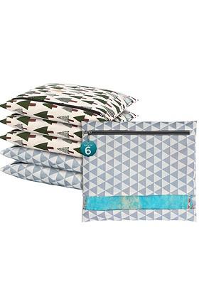 Grey 6 Pcs Regular Single Saree Cover Multi Utility Storage Organisers