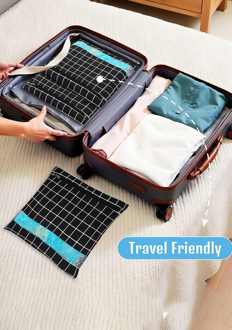 Black 8 Pcs Regular Single Saree Cover Multi Utility Storage Organisers