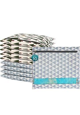 Grey 10 Pcs Regular Single Saree Cover Multi Utility Storage Organisers