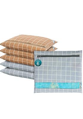 Grey 6 Pcs Regular Single Saree Cover Multi Utility Storage Organisers