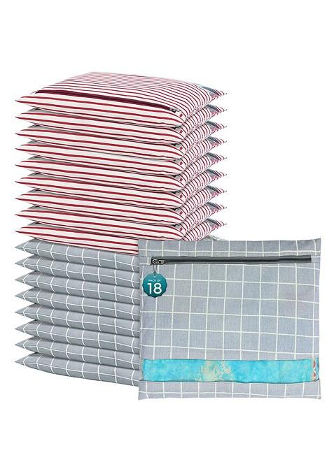 Grey 18 Pcs Regular Single Saree Cover Multi Utility Storage Organisers