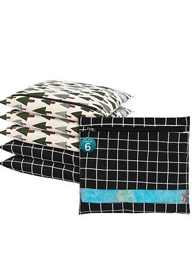 Black 6 Pcs Regular Single Saree Cover Multi Utility Storage Organisers