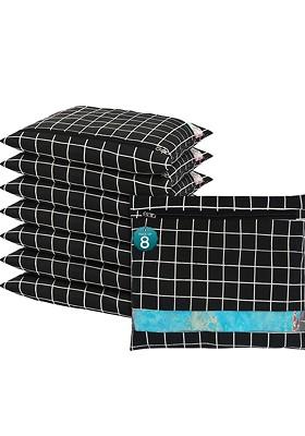 Black 8 Pcs Regular Single Saree Cover Multi Utility Storage Organisers