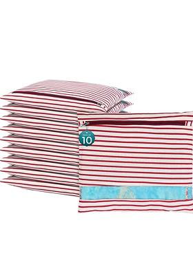 Maroon 10 Pcs Regular Single Saree Cover Multi Utility Storage Organisers