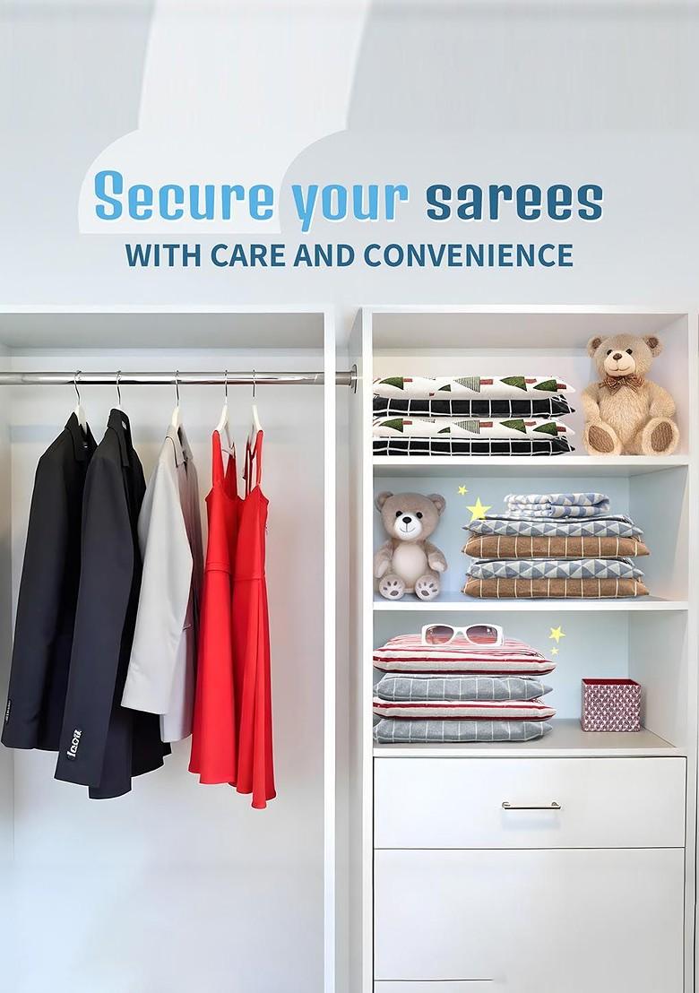 Brown 6 Pcs Regular Single Saree Cover Multi Utility Storage Organisers