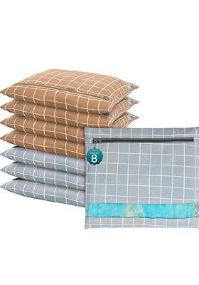 Grey And Brown 8 Pcs Regular Saree Cover Multi Utility Storage Organisers