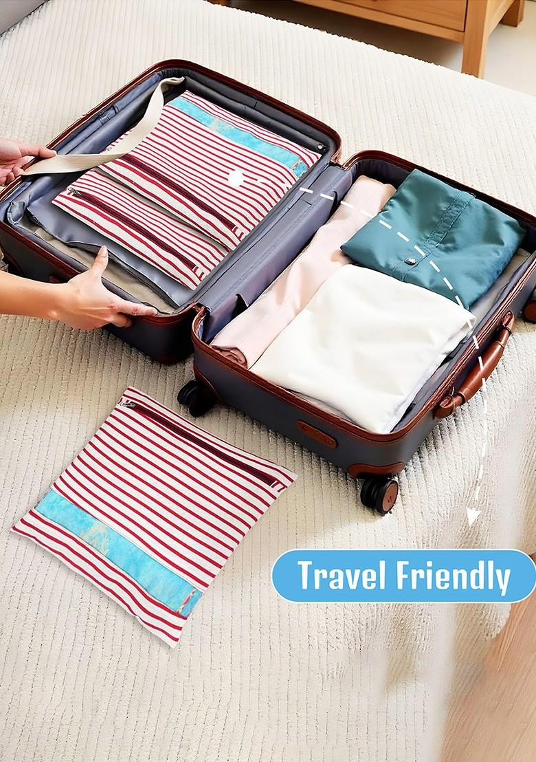 Maroon 15 Pcs Regular Single Saree Cover Multi Utility Storage Organisers