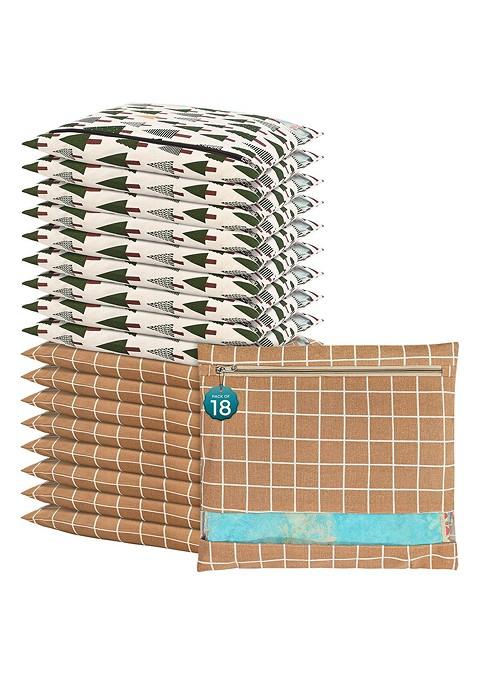 Brown 18 Pcs Regular Single Saree Cover Multi Utility Storage Organisers