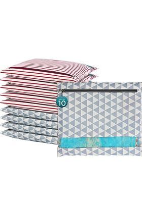 Grey 10 Pcs Regular Single Saree Cover Multi Utility Storage Organisers