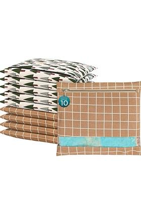 Brown 10 Pcs Regular Single Saree Cover Multi Utility Storage Organisers