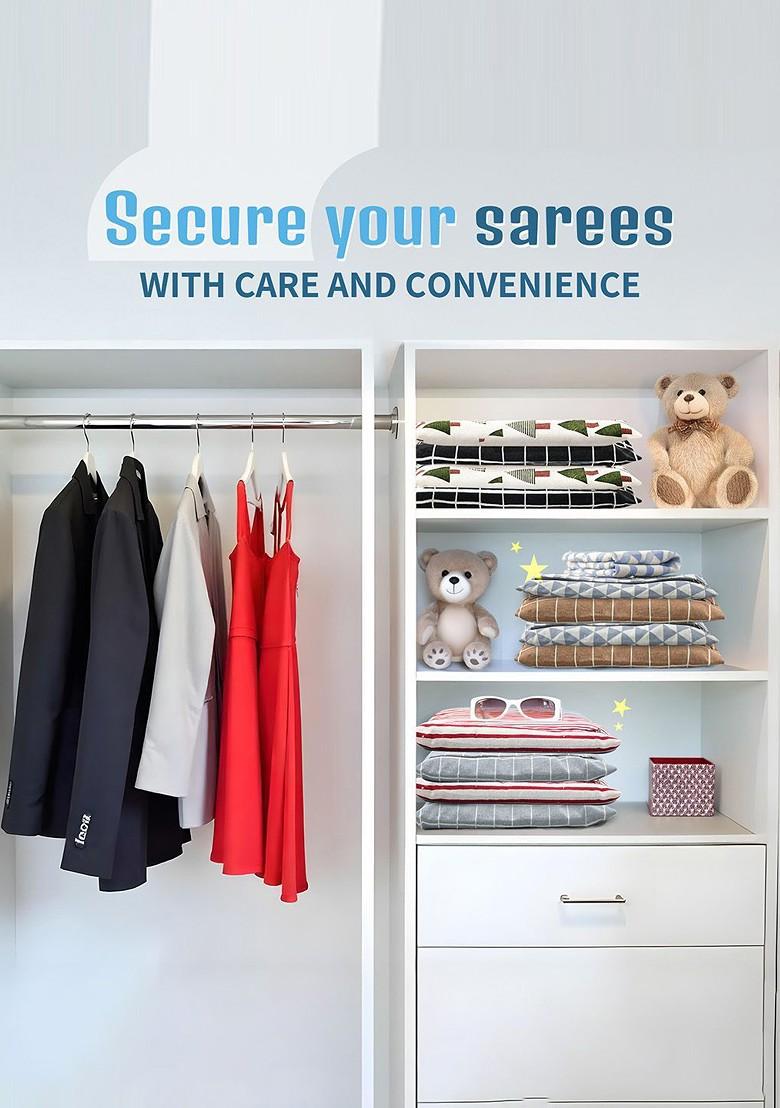 Brown 10 Pcs Regular Single Saree Cover Multi Utility Storage Organisers