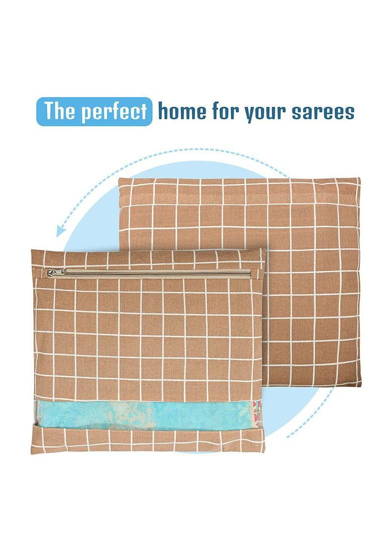 Grey 12 Pcs Regular Single Saree Cover Multi Utility Storage Organisers