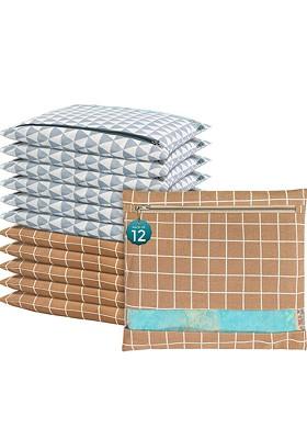 Brown 12 Pcs Regular Single Saree Cover Multi Utility Storage Organisers