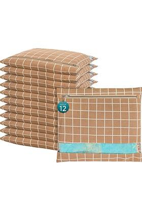 Brown 12 Pcs Regular Single Saree Cover Multi Utility Storage Organisers