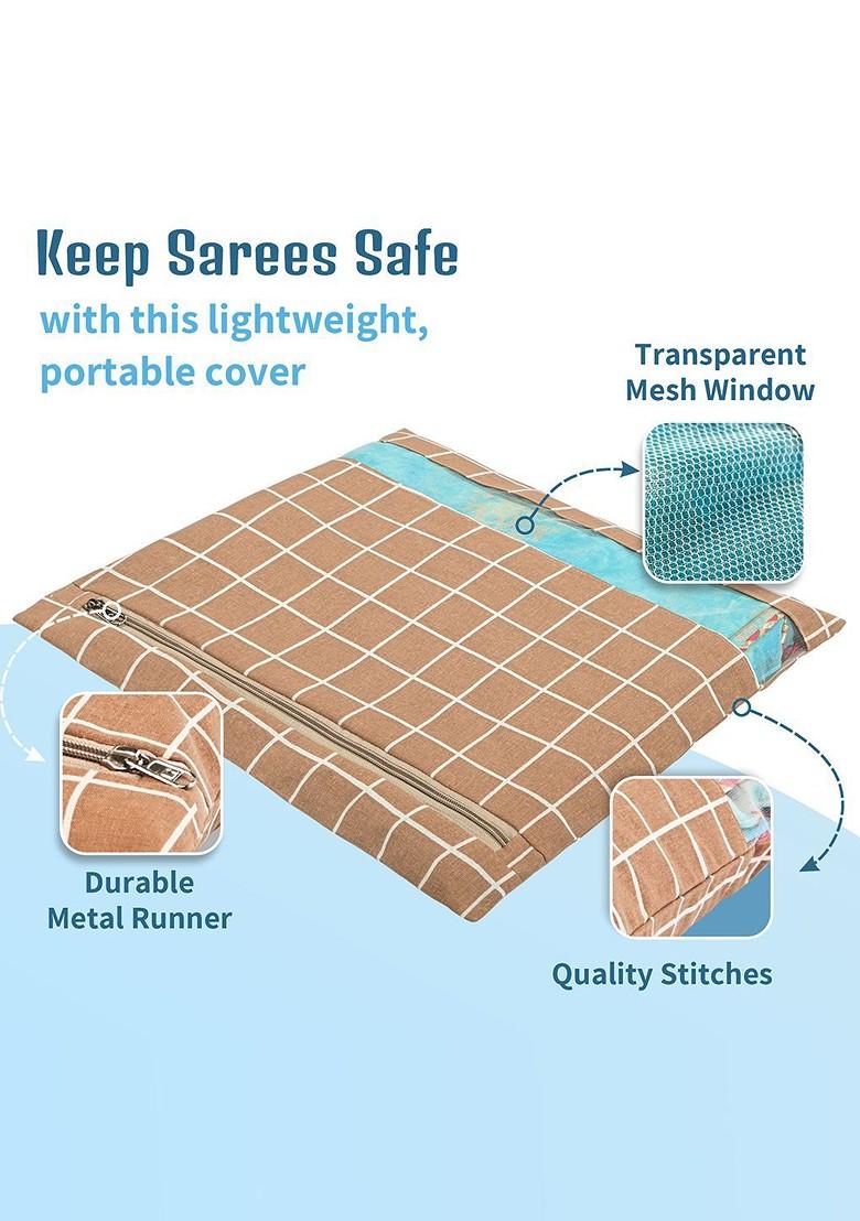 Brown 12 Pcs Regular Single Saree Cover Multi Utility Storage Organisers