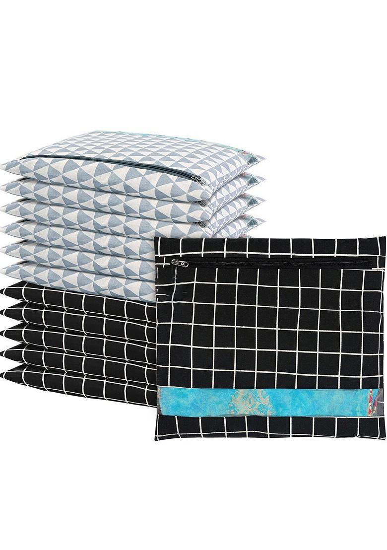 Black 12 Pcs Regular Single Saree Cover Multi Utility Storage Organisers
