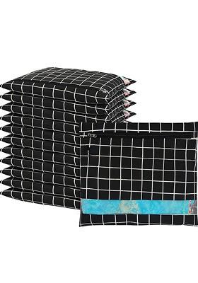 Black 12 Pcs Regular Single Saree Cover Multi Utility Storage Organisers