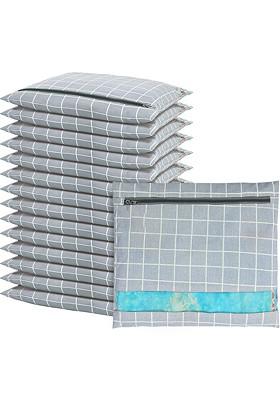 Grey 15 Pcs Regular Single Saree Cover Multi Utility Storage Organisers