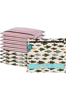 Green 10 Pcs Regular Single Saree Cover Multi Utility Storage Organisers