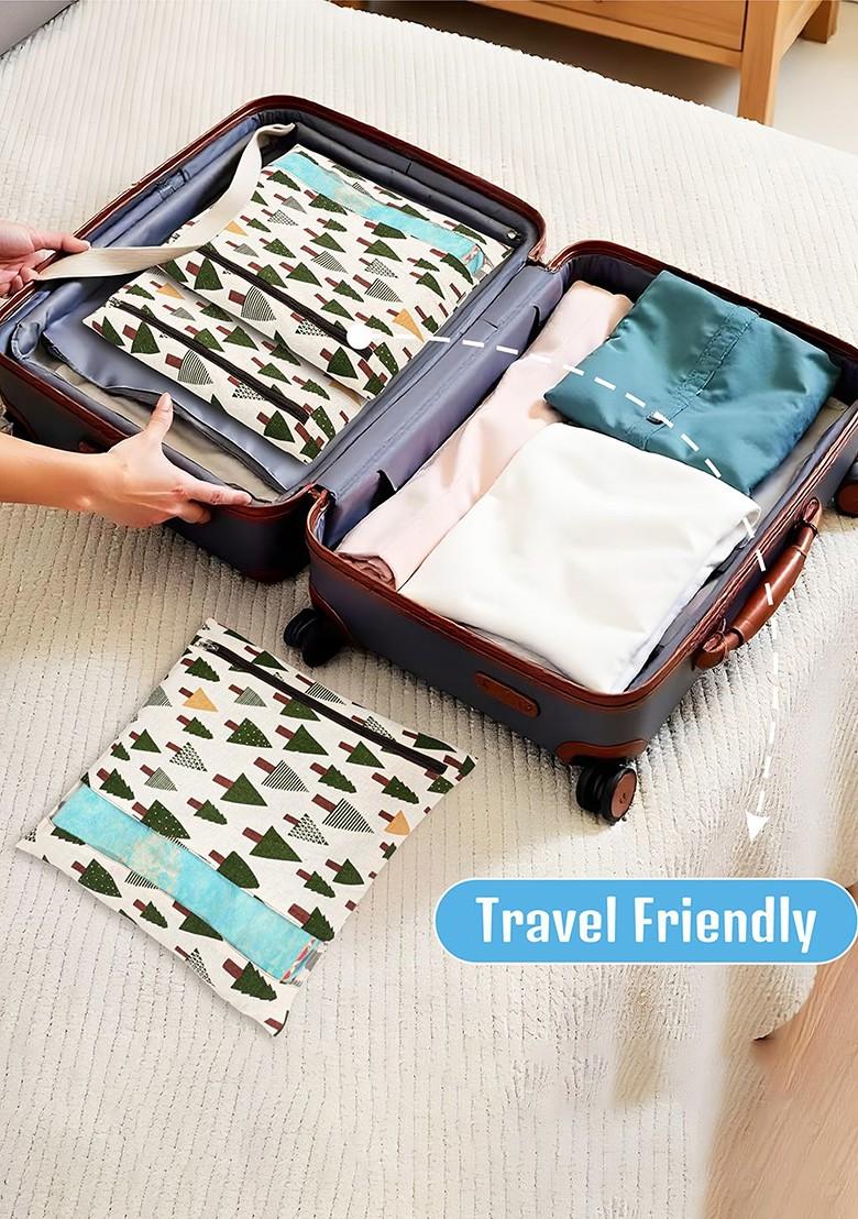 Green 18 Pcs Regular Single Saree Cover Multi Utility Storage Organisers