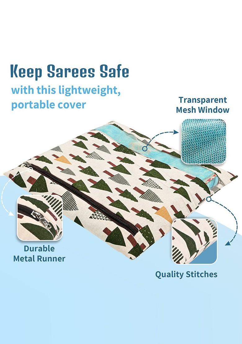 Green 18 Pcs Regular Single Saree Cover Multi Utility Storage Organisers