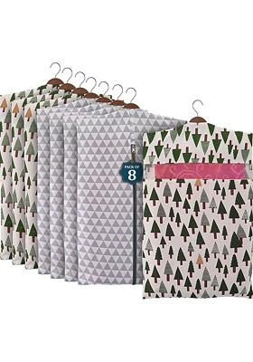 Grey Set Of 8 Regular Hanging Saree Cover Multi Utility Organisers