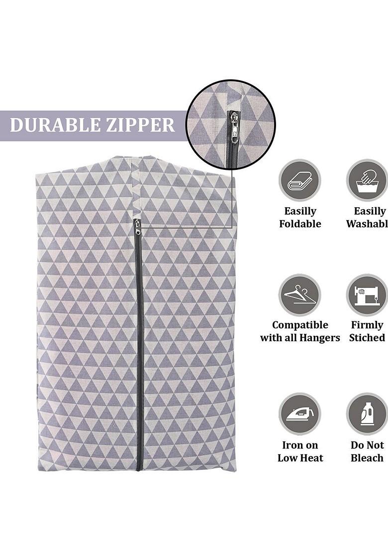 Grey Set Of 8 Regular Hanging Saree Cover Multi Utility Organisers