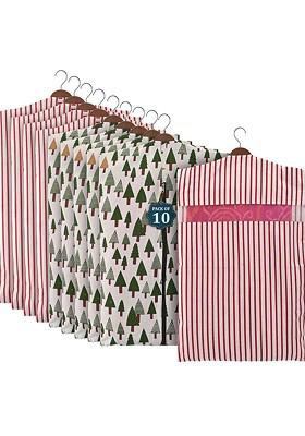 Green Set Of 10 Regular Hanging Saree Cover Multi Utility Organisers