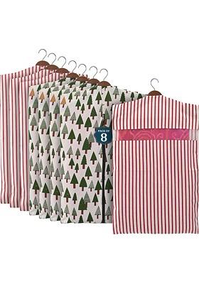 Green 8 Pieces Cotton Regular Hanging Saree Cover Multiutility Organisers